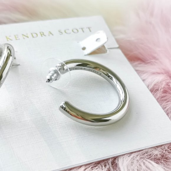 Kendra Scott Silver Colette Hoop Earrings - Picture 3 of 3